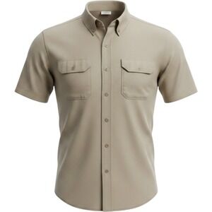 Carhartt Short Sleeve Button Down Mens Large‎ Olive Green Good Workwear Shirt